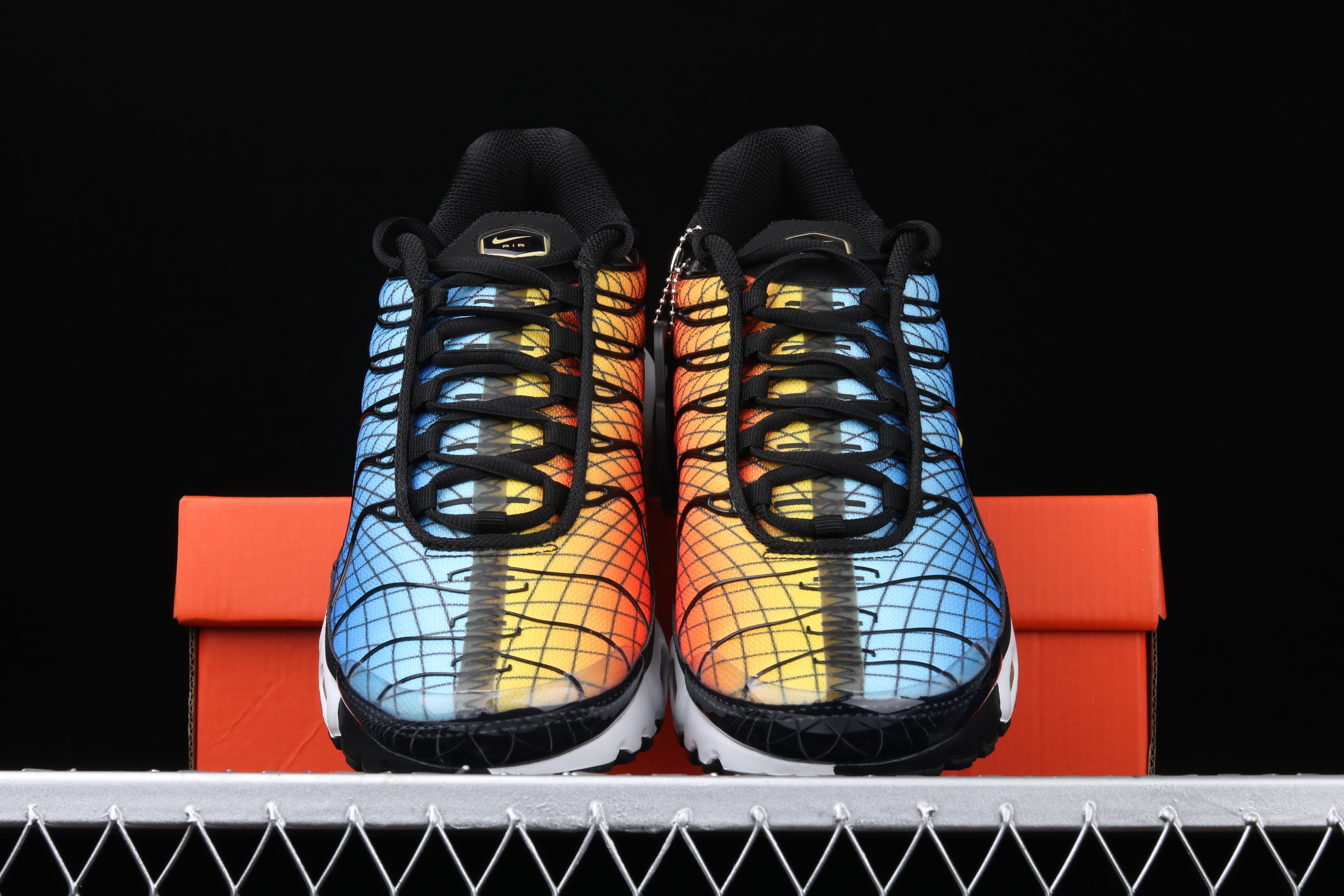 New Men Nike Air Max PLUS TXT Black Blue Yellow Running Shoes - Click Image to Close